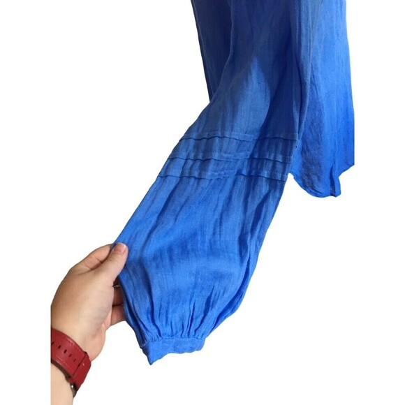 Click Color Me Cotton Shirt Women's Size Large Blue Button Up Long Sleeve - Picture 4 of 8